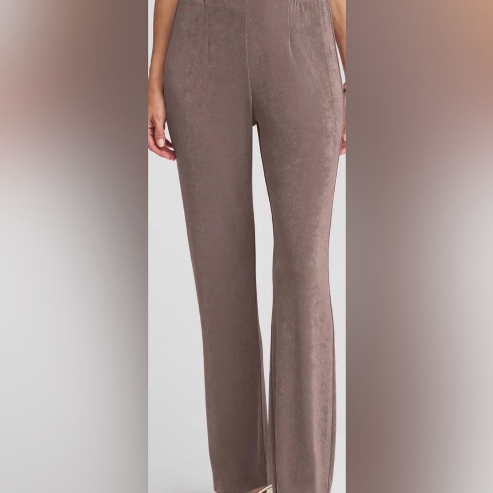 Size 1.5 Chico's Taupe Fabulously Slimming Straight Leg Pants with front pockets